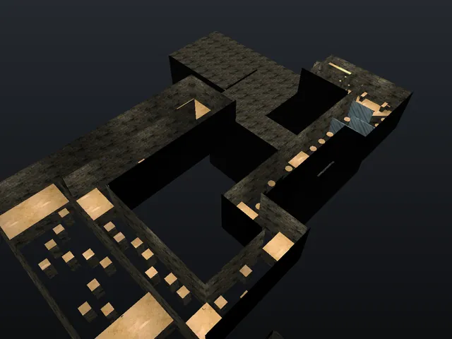 The bhop_cave map in Counter-Strike 1.6