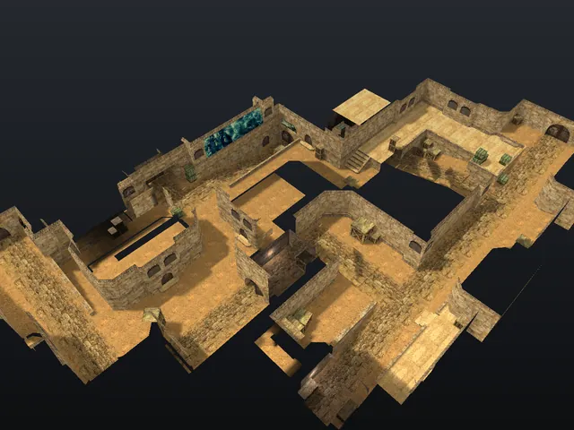 The de_dust2_2x2 map in Counter-Strike 1.6