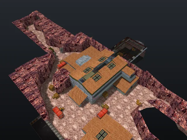 The de_nuke map in Counter-Strike 1.6