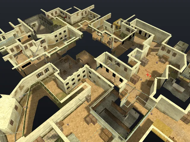 The de_tuscan map in Counter-Strike 1.6