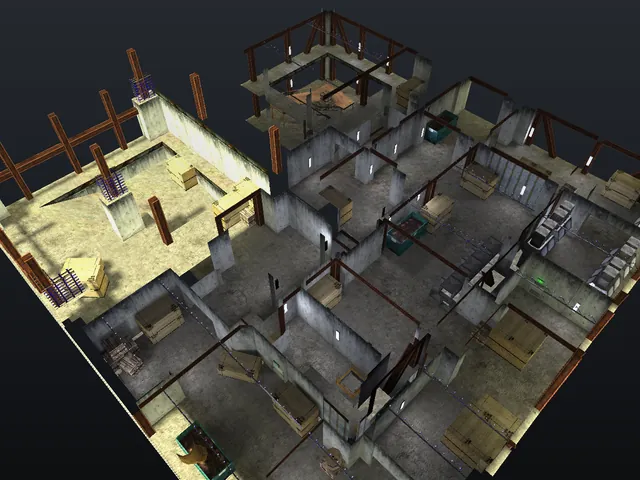 The de_vertigo map in Counter-Strike 1.6