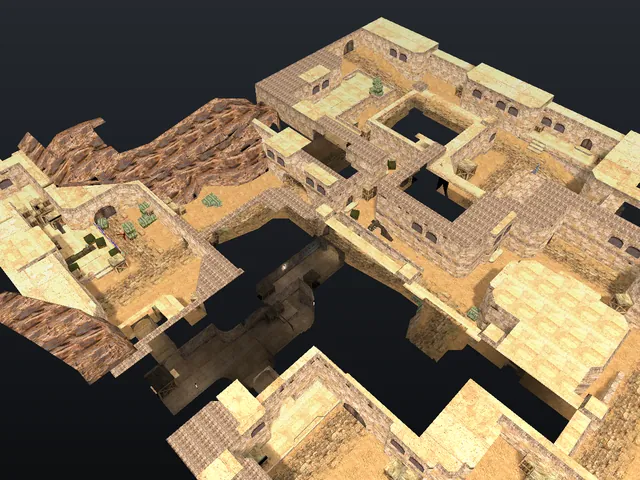 The zm_dust2 map in Counter-Strike 1.6